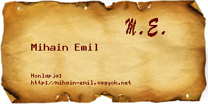 Mihain Emil névjegykártya